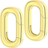 Isslly Oval Necklace Pendant Clasps, 18K Gold Filled Spring Carabiner Bracelet Rings, Jewelry Connector Enhancer, DIY Jewelry Making Supplies for Women Men - 2PCS