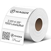 iEager 2.25x1.25 Inch Thermal Labels, White Durable Thermal Printer Stickers, Self-Adhesive Rectangle Shipping Label Printer Sticker for Barcode, Name, Address, 1000 Labels/Roll
