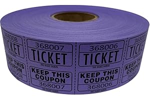 THE TICKET GURUS The Ticket GURU-Large Number Raffle 50/50 TICKETS-2000/ROLL (Purple)