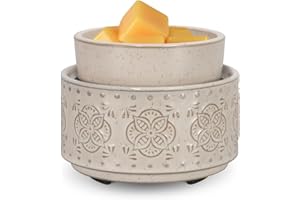 mocosa Ceramic Wax Warmer Wax Melt Warmer for Scented Wax 3-1 Electric Candle Warmer Home Fragrance Wax Burner as Gifts for Mom Grandma Women(Beige-Granular)