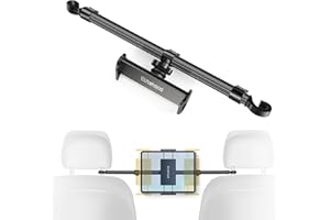 elitehood Aluminum iPad Holder for Car, Headrest Tablet Holder Mount for Kid, Compatible with iPad Pro 12.9 11, iPad Air Mini, Gaxlaxy Tabs, Other 4.7-12.9" Cell Phones and Tablets Black