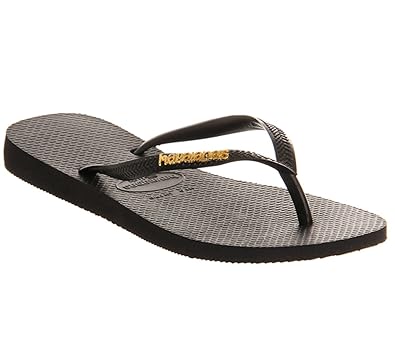 havaianas black metallic logo