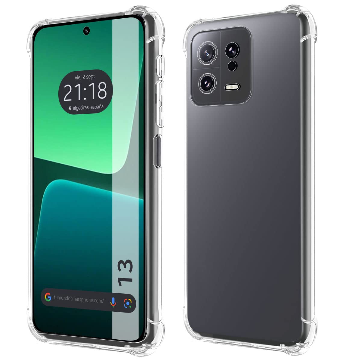 Tumundosmartphone Transparent Anti-Shock Silicone Case for Xiaomi 13 5G