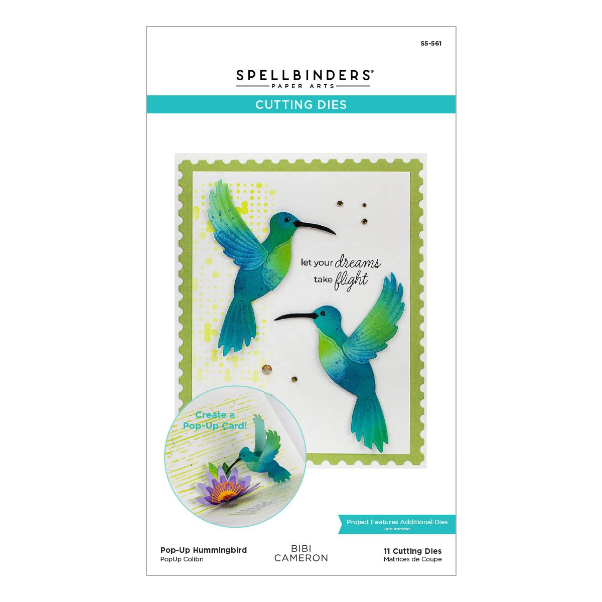 Spellbinders- Pop-Up Hummingbird Etched Dies from The Bibi's Hummingbirds Collection