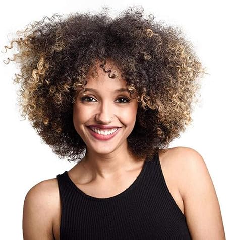 Wo Nice Perruque Petits Cheveux Frisés Coiffure Lumineuse