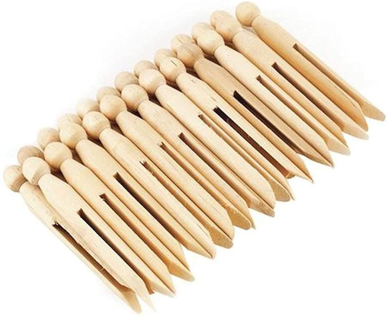 KNIGHT Wooden Dolly Pegs Pack of 12 KLÄDNYPOR, Traditional Clothes Line Pegs for Washing Lines Laundry & Craft.