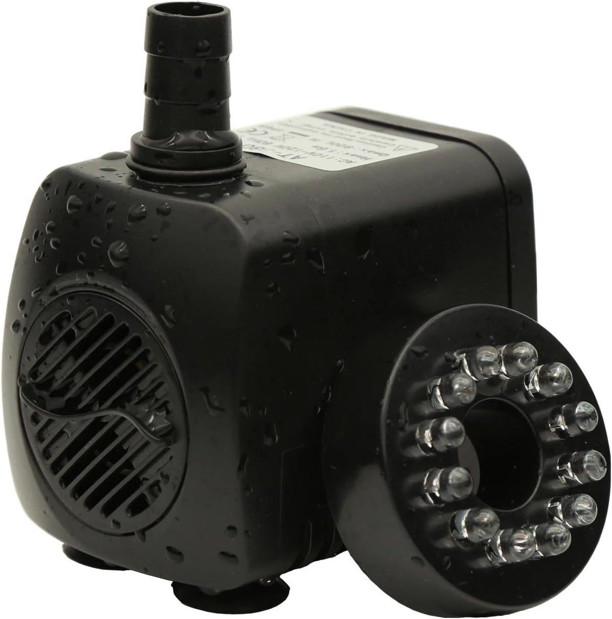 LAIER Submersible Water Pump (15W 800L/H) with Colorful LED Light for Indoor Fountain, Swimming Pool, Garden, Pond, Fish Tank, Aquarium, Hydroponic, Statuary