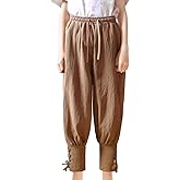 Prebene Boys Renaissance Pirate Ankle Pants, Kids Medieval Viking Costumes Halloween Cosplay Striped Trousers