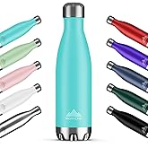 Mont-Clair H2O Stainless Steel Water Bottle, Vacuum insulated - BPA Free, 12h Hot & 24h Cold Drinks, Metal Water Bottle 17oz Leakproof, Ideal for Adult, Kids, Running - Light Blue