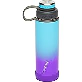 EcoVessel Stainless Steel Water Bottle with Insulated Dual Lid, Insulated Water Bottle with Strainer and Silicone Bottle Bumper, Coffee Mug – 20oz (Lavender Fields)