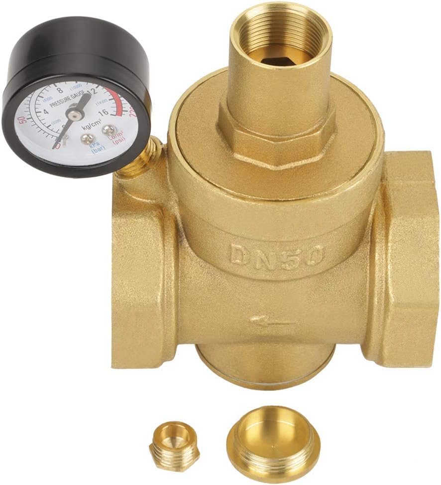DN50 Brass Water Pressure Regulator Valve with Adjustable Flow Pressure Regulator Protect Plumbing (DN50) - Image 5