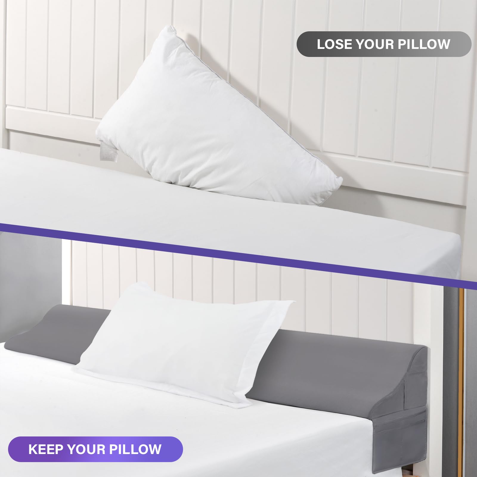 Vekkia King Size Bed Wedge Pillow for Headboard/Bed Wedge Gap Filler/Mattress Gap Filler/Wedge Pillow Headboard to Close The Gap (0-6