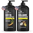 Botanic Hearth Biotin Shampoo and Conditioner with Collagen - Fights Hair Loss & Thinning with Korean Ginseng & Turmeric, Conditioner Promotes Hair Growth with Avocado and Coconut - 16 fl oz x 2