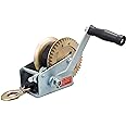 BIG RED ATRT1161SR Torin 1600lbs Capacity Heavy Duty Steel Cable Manual Hand Crank Winch with 32.8ft Nylon Strap and Two-Way Ratchet, for Boats, Trailers, Trucks, ATVs