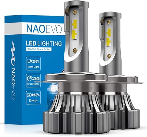 Amazon Naoevo H4 車用ライト Led ヘッドライト Hi Lo 車検対応 ファンレス 98 車種対応 12 24v対応 高輝度 100lm 6000 2 50w 25w 2 ホワイト 2個入り Ledバルブ 車 バイク