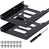 SSD Mounting Bracket 2Pack, 2.5'' SSD HDD to 3.5" Metal Mounting Adapter Hard Drive Holder for PC