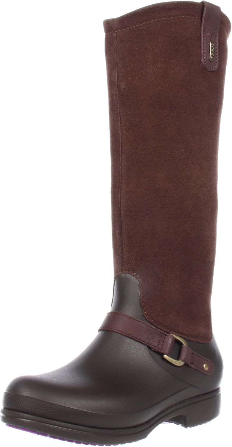 crocs sale women s on Amazon Com Crocs Women S Equestrian Suede Tall Boot Knee High