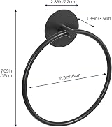 Susswiff Matte Black SUS304 Towel Ring Wall Mounted view 4