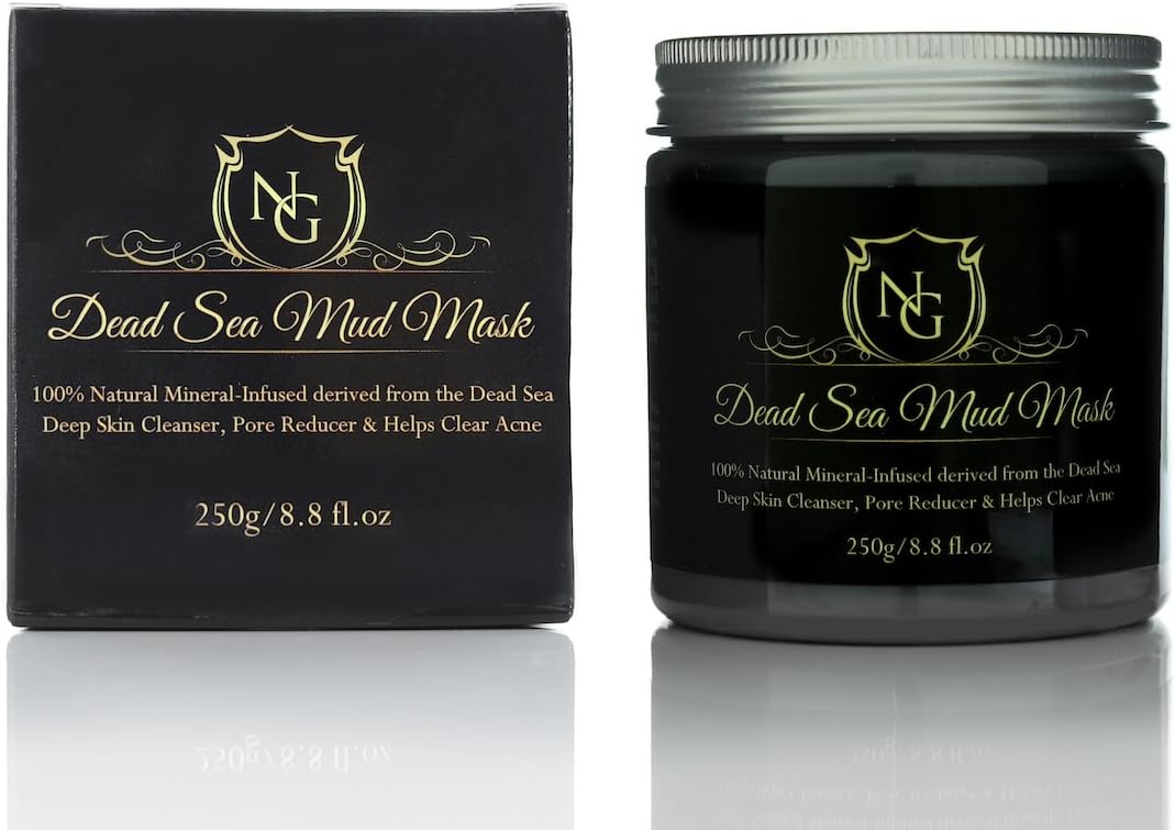 NG Dead Sea Mud Mask | Detoxifying, Cleansing, Anti-aging, Pore Reducing Mud Mask | 100% Natural Mineral-Infused Face Mask for Clearer Skin | 8.8 oz/ 250g