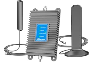 ACLOGUE Cell Phone Signal Booster for Cars, Trucks, RVs, Vehicles 5G 4G LTE Cell Signal Booster, Supports All US Carriers: AT&T, Verizon, Cricket, Sprint & More, FCC Approved (Grey)