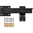 5.5" Flip Gate Latch Lock,4mm Heavy Duty Iron Adjustable Door Latch,Matte Black,for Sliding and Swing Open Door,Outdoor Gate,Wooden Fence,Barn Door, Shed,Garage,Yard,Fence,Wooden Cabinet