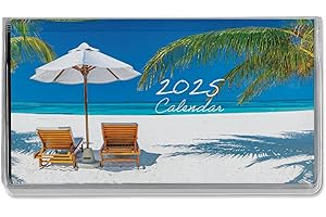 2025 Paradise Tropical Planner Pocket Calendar & Memo Pad, 3.5-Inch x 6.5-Inch Size Closed, Bookstore-Quality Monthly Purse Calendars With 30 Note Pages for Kitchen & Office, by Current