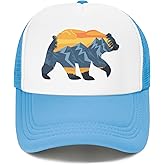 Fenmshairy Boys' Bear Mountain Trucker Mesh Hat for Youth Toddler, Snapback Adjustable Baseball Cap for Boys and Girls