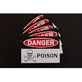Danger Poison Vinyl Stickers (5 Pack) Decals - 5