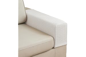 Stlemiko Couch Sofa Arm Chair Covers Set of 2 Polyester Stretch Arm Rest Covers for Sofa Recliner Chair Arm Covers Protectors with Twist Pins (White,L)