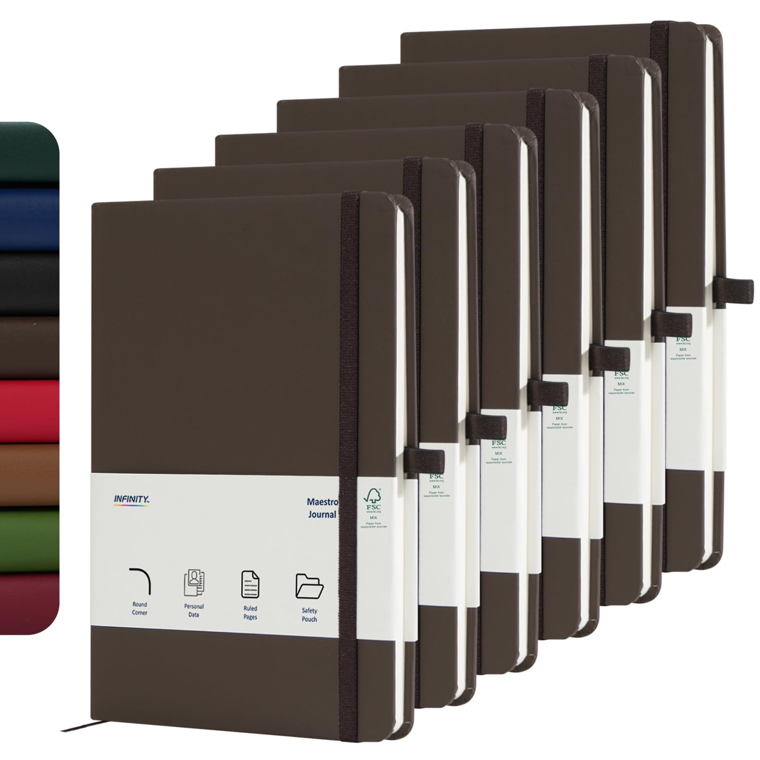 Infinity Notebook Journal, Maestro Journal Notebook Ruled Paper - A5 size 80 GSM Thick Lined Paper Hard Cover Classic Writing Journals, Diary with Rear Pocket & Pen Holder