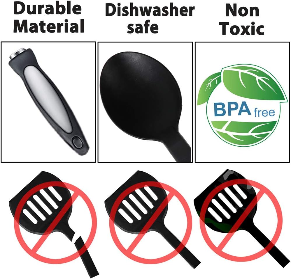 24-Piece Nylon Silicone Cooking Utensils Kitchen Utensil ...