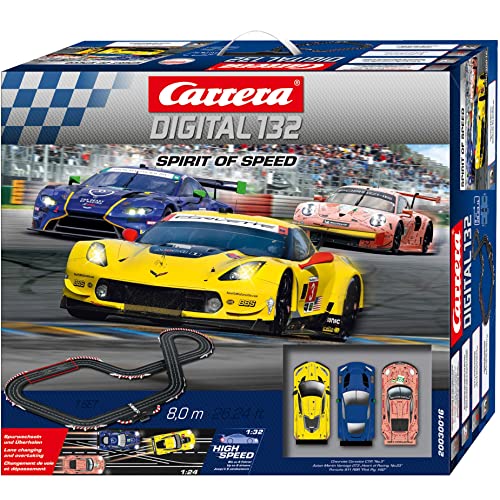 Carrera Digital Electric Slot Car Racing Track Set Includes Two Cars & Two Dual-Speed, D132 Spirit of Speed