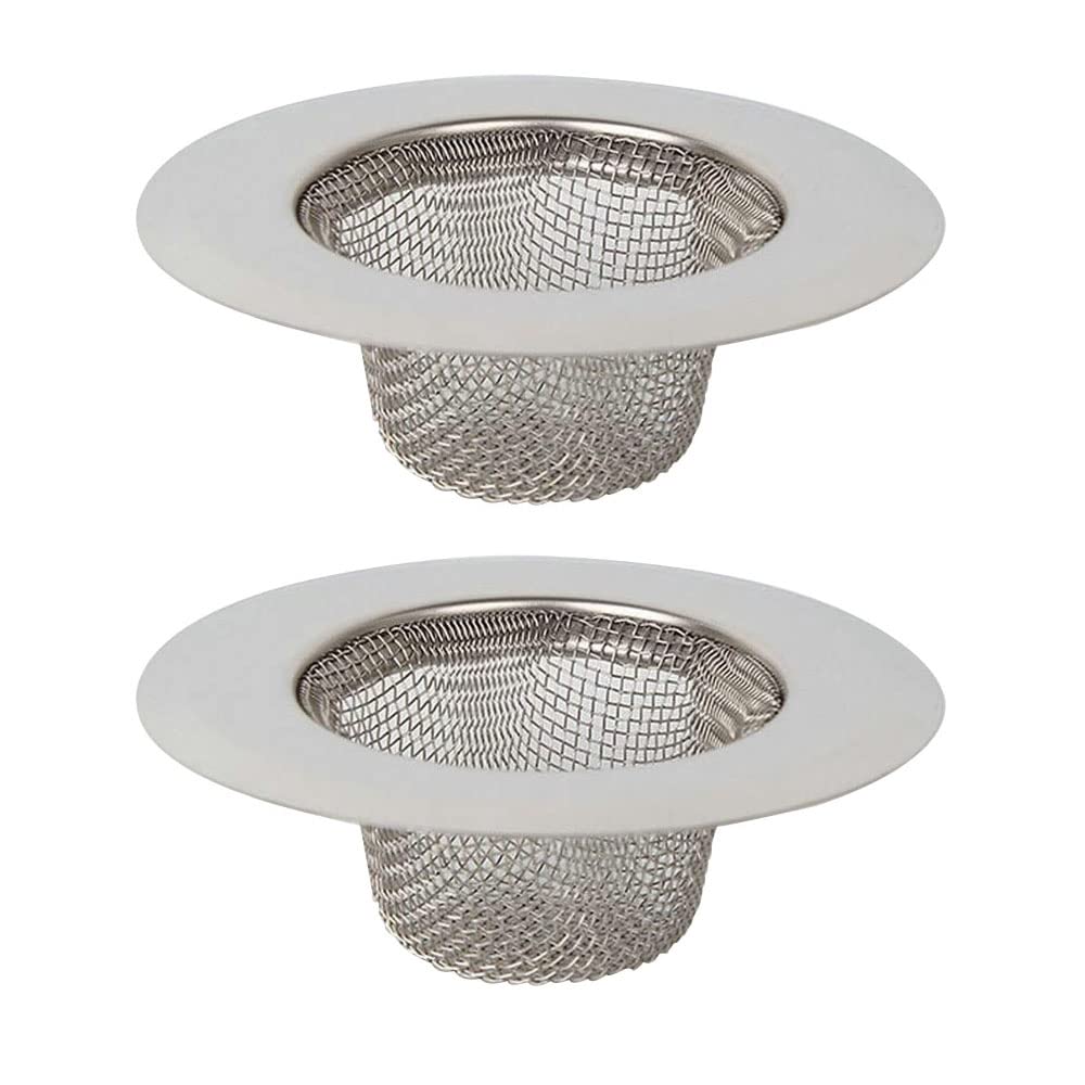 Amasawa 2 Pieces Bathrooms Sink Filter, Stainless Steel Sink Filter, Kitchen Bathroom Sink Strainer, Stainless Steel Mesh Sink, Ideal for Bathrooms and Kitchens, Filter Home Drain Protectors