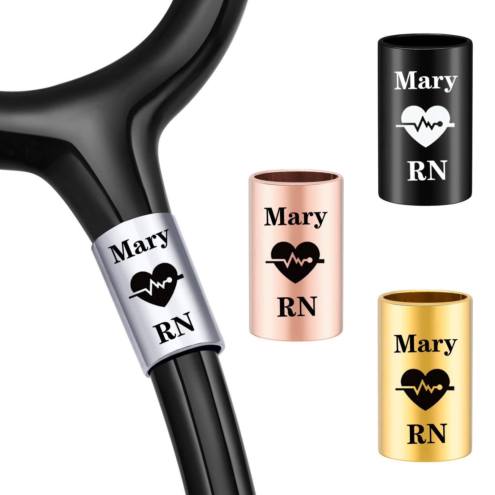 Personalized Stethoscope Name Tag Charms for