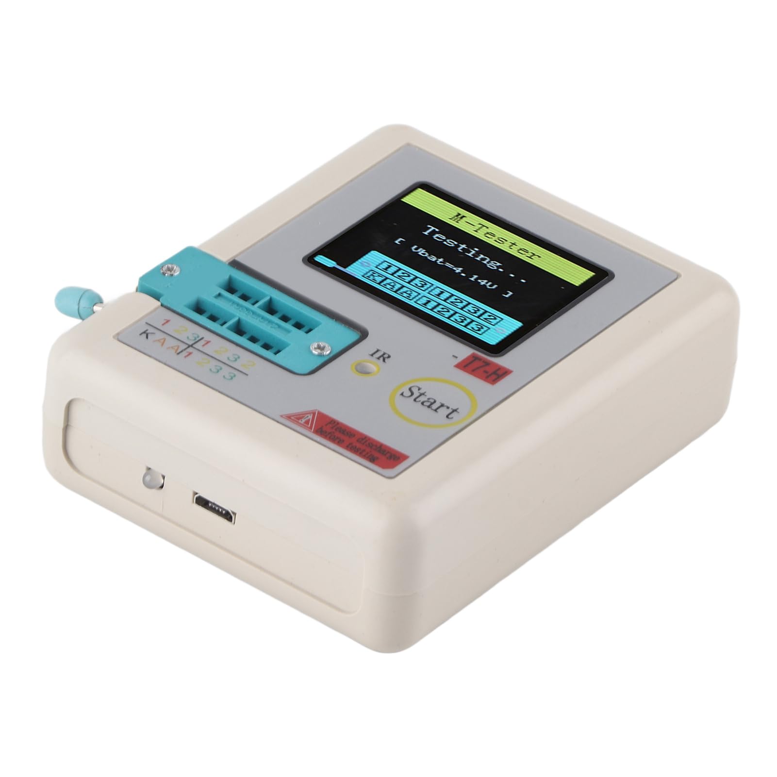 TC-T7-H Transistor Tester with TFT Display, Multifunction Component Tester for NPN PNP Diode Capacitor Resistor Infrared Decoding Tool