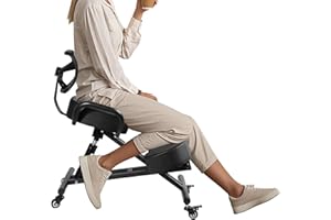 GENERIC Kneeling Chair, Ergonomic Kneeling Chair with Back Support, kneelings Office Chairs with Adjustable Height and Lumbar Support for Banking Meeting Room Office Home Reception,Improve Postures