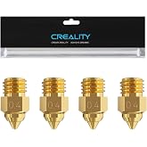 Creality Official Ender 5 Max Nozzles, High Temperature Resistant (300&deg;C), Less Clogging, No Leakage, Durable and Reliable, Original 3D Printer Nozzle, Brass Material, 4 Pcs, 0.4 mm