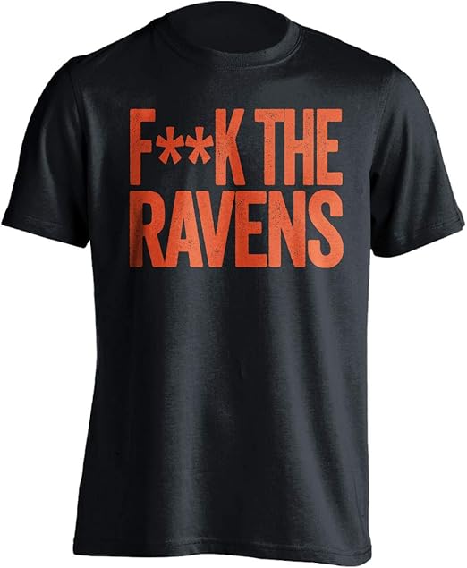 Fuck The Ravens - Funny Smack Talk Shirt - Brown and Orange Version - Censored Text Design 