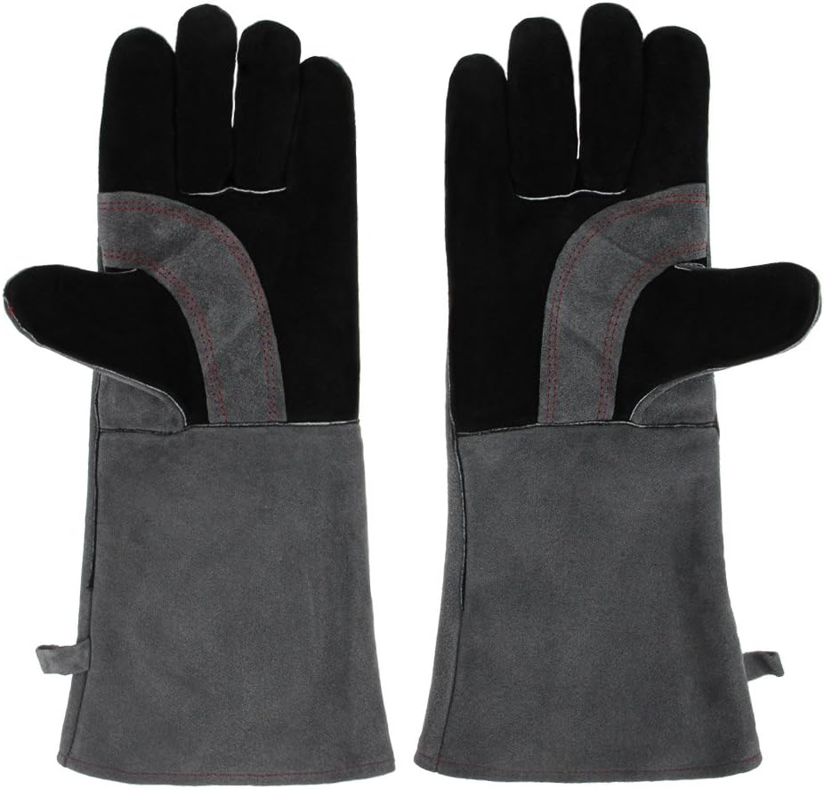 Heat Resistant Gloves Stove Fireplace Welders Gauntlets Woodburner