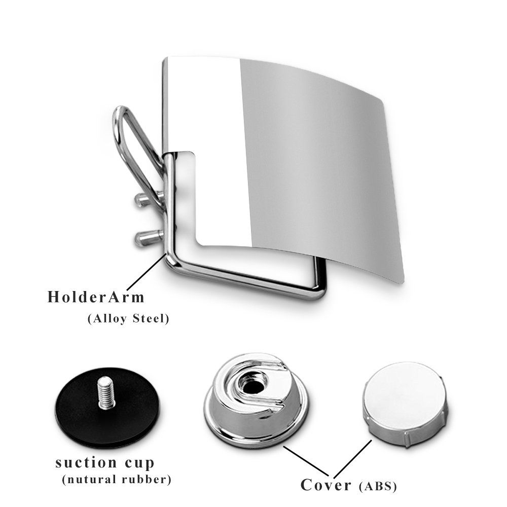 Etzion Toilet Paper Holder with Suction Cups, Stainless Steel Removable Roll Paper Holder Suction Cups Holder with Waterproof Panel