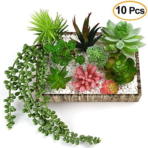 KUUQA 10 Pcs Unpotted Artificial Succulent Flowers Plants Faux Succulents for Home Decor Indoor Garden DIY
