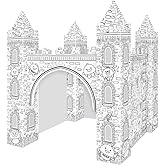 EXCEART 1 Set Colorizing 3D Castle Paper Fairy Tale Castle Paintable Cardboard Castle Kids Art Craft Supplies for Indoor Outdoor Fun