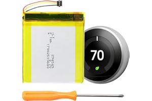 WRUMI for Nest Thermostat Battery 3rd Generation: TL284443 Battery Replacement for Nest Learning Thermostat gen 3 A0013 T3007ES Smart Home with Tool