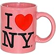 I Love New York Colorful Mugs- 11 oz Double Sided I Love NY Mugs in Colors Yellow, Pink, Orange, Blue, Purple, Black and White Souvenirs (Hot Pink)