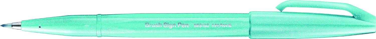 Pentel Brush Sign Pen SES15C-12, Fibre-Tip Pen, Brush-Like Tip Pochette de 6 pastel, 6 count (Pack of 1) - Image 5