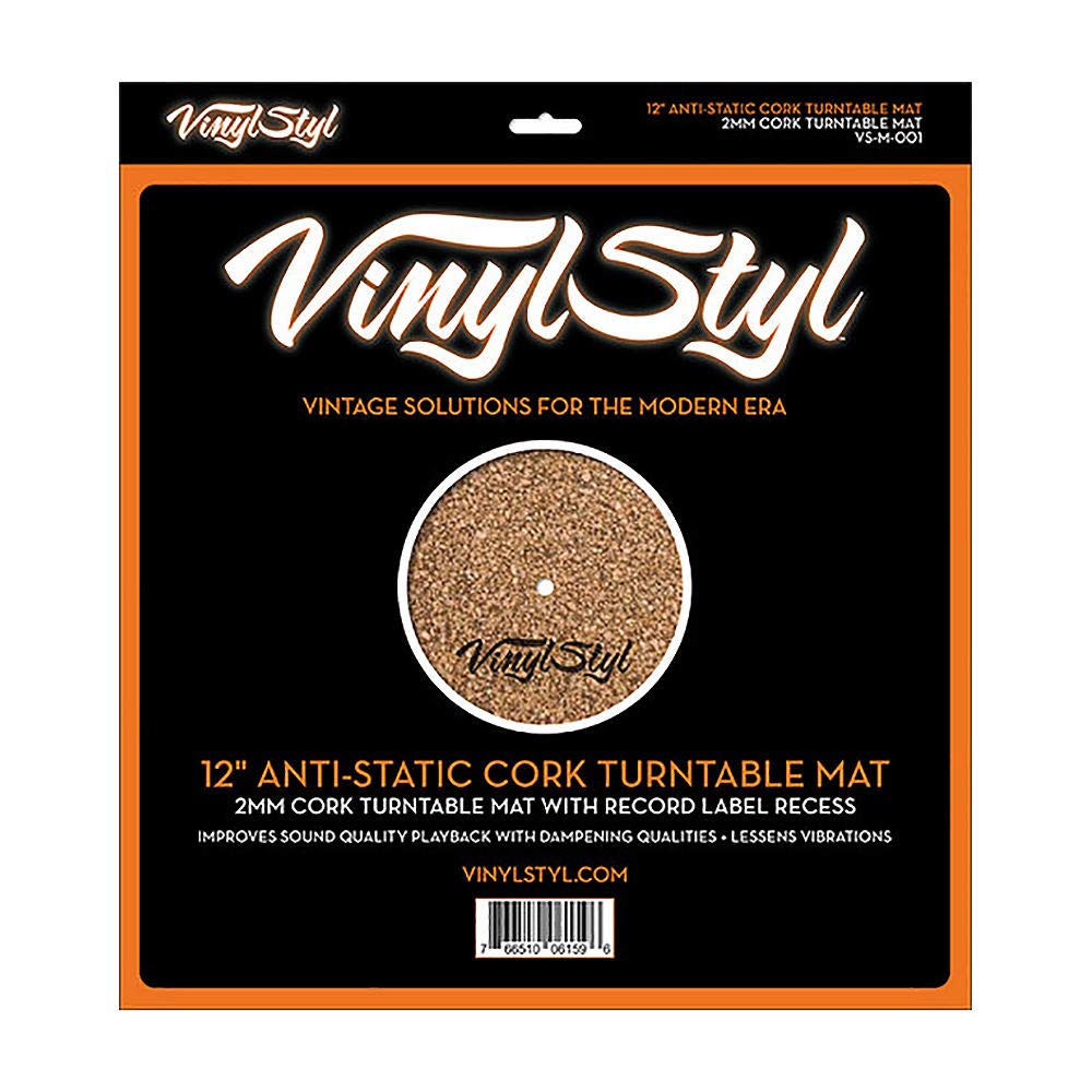 Vinyl Styl® 12 Inch Anti Static Cork Turntable Mat - Less Vibration - No Slip