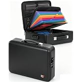 Fireproof Document Box - Hard-Shell Design Waterproof &amp; Fireproof Document Safe with Lock, Fire Box Safe for Documents, Laptops, Passports Ex.16.5 x 12 x 5 inches, Black