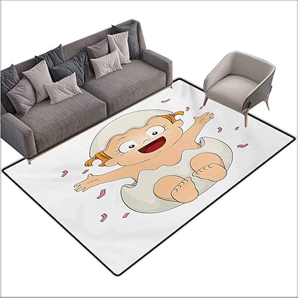 Amazon 床 バスラグ 漫画 北極の動物のテーマ アイスブロック上のペンギン イラスト 素早く簡単にきれいに ブラック ホワイト スカイブルー W70 Xl106 Homrkey ラグ カーペット