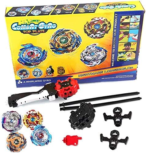 JAOK Bey Battle Blade Burst 4D Set with Launcher Battling Tops Spinning Tops Storm Gyro Metal Fusion Battling Top Set Starter Set for Kid