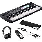 Novation Launchkey 49 MK4 USB MIDI Keyboard Controller (49 Keys) Bundle with HPC-A30 Studio Monitor Headphones, Universal Piano-Style Sustain Pedal, Keyboard Dust Cover and Midi cable 10' Black